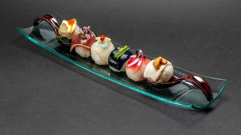 Balls of food on a platter