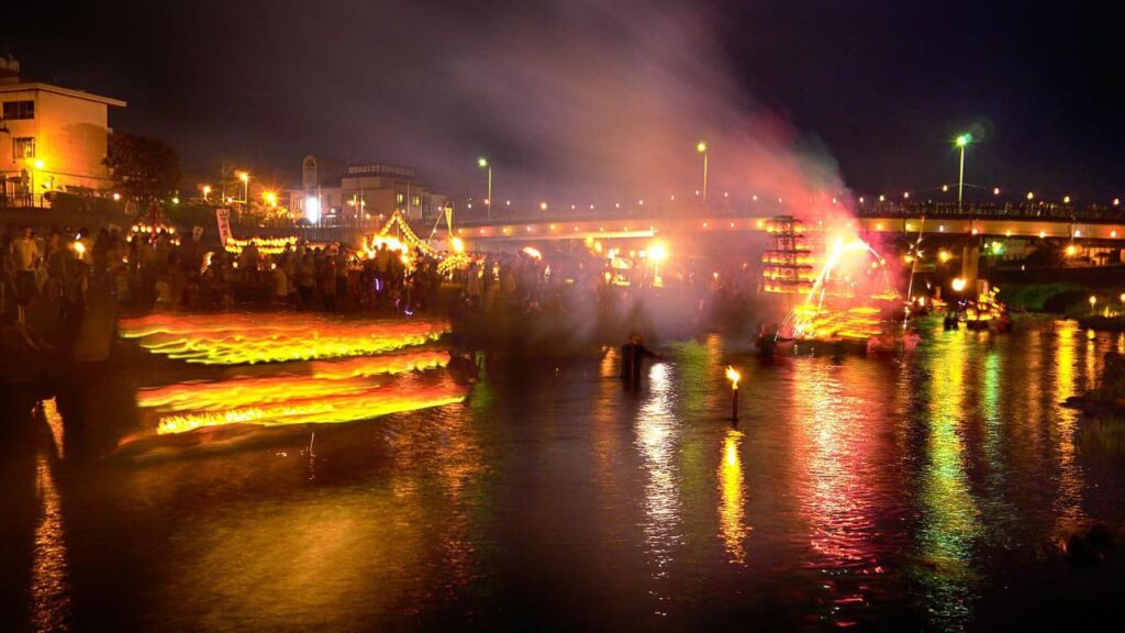 Night Lights on the Riverbank